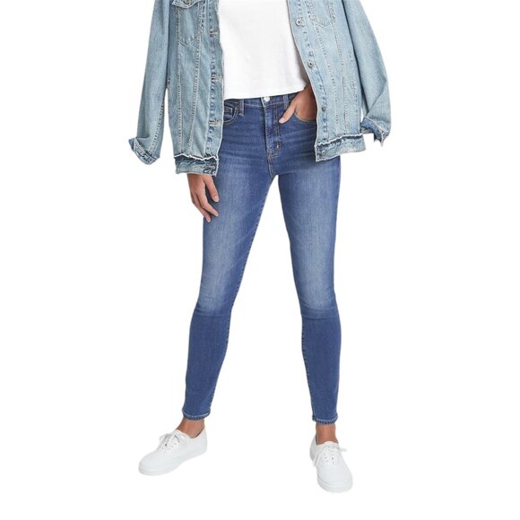 Gap High Rise True Skinny Denim Jeans in Medium Indigo Size 27 / 4 Short - Picture 1 of 12